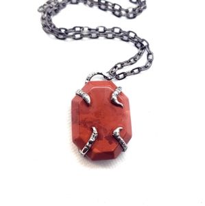 Gothic Men's Red jasper necklace